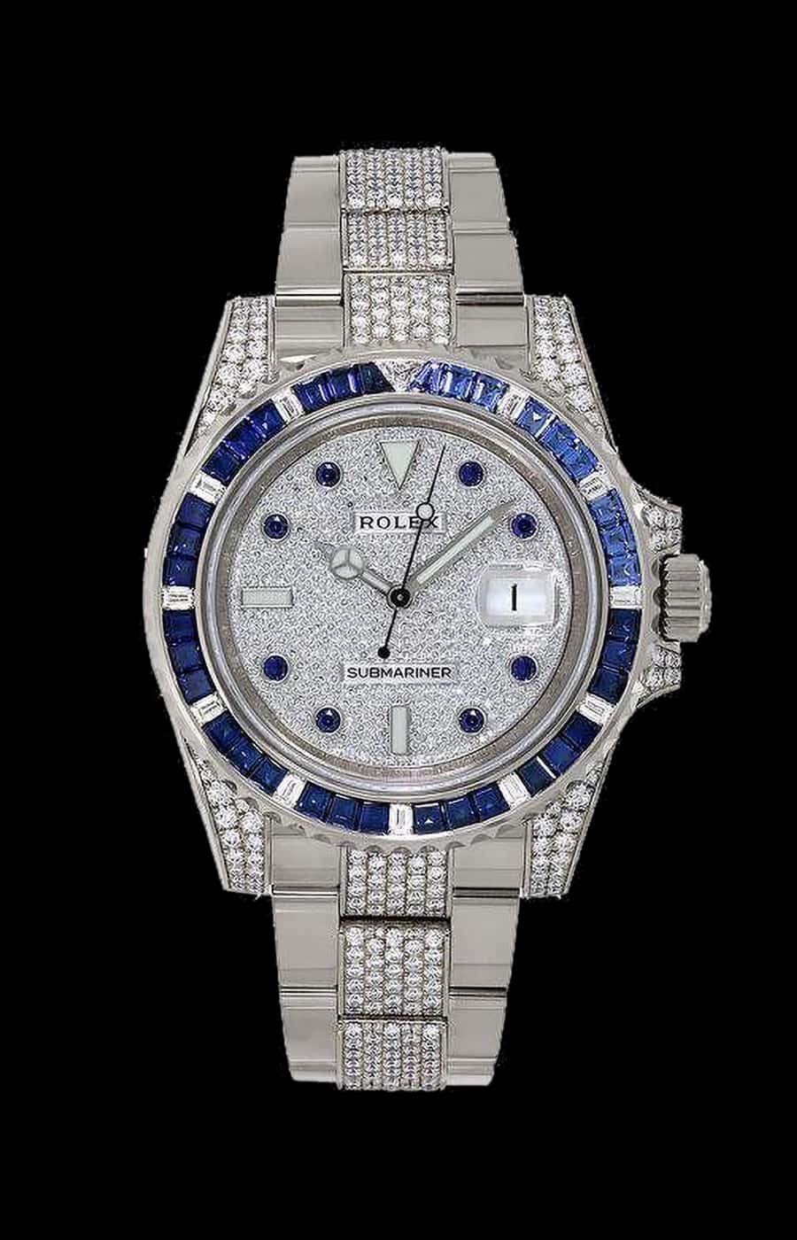 Rolex Submariner Date White Gold 40mm Automatic Diamond Pave Dial Diamond Bracelet - Pre-OwnedRef. 116659SABRO