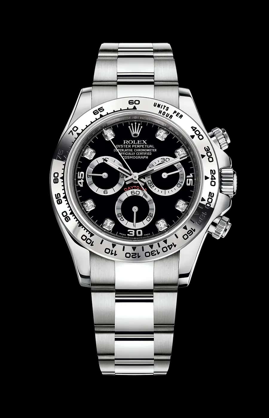 Rolex Cosmograph Daytona White Gold Black Diamond Dial
Ref. 116509-0055