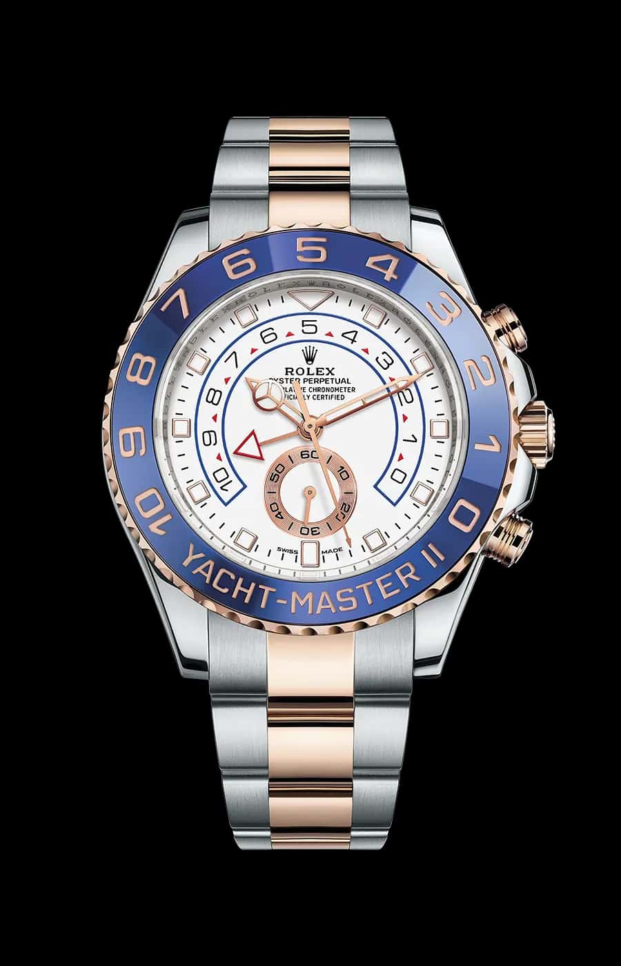 Rolex Yacht-Master II Oystersteel and Rose Gold White Dial Oyster Ceramic Bezel - Pre-Owned
Ref. 116681-0001