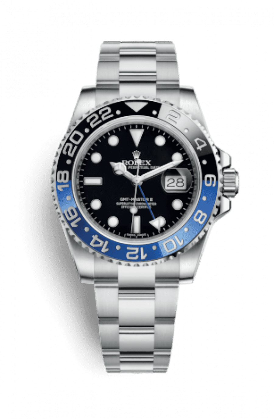 Rolex GMT Master II 'Batman' Stainless Steel 40mm Automatic Oyster Black Dial Blue and Black Ceramic Bezel - Pre-Owned
Ref. 116710BLNR-0002