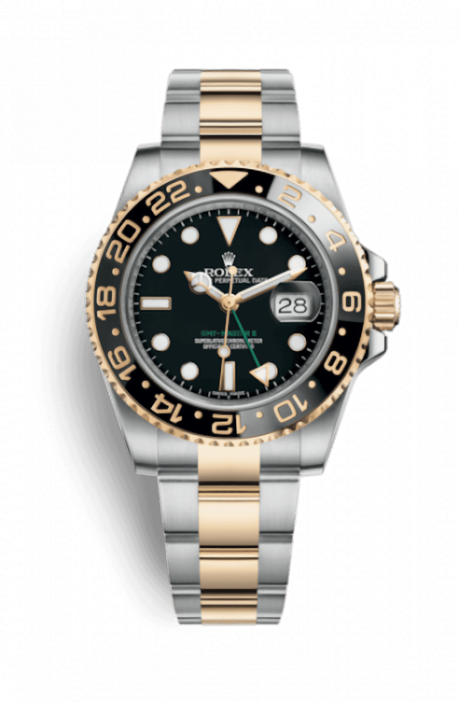 Rolex GMT Master II Stainless Steel / Yellow Gold 40mm Automatic Oyster Black Dial Black / Yellow Ceramic Bezel - Pre-Owned
Ref. 116713LN-0001