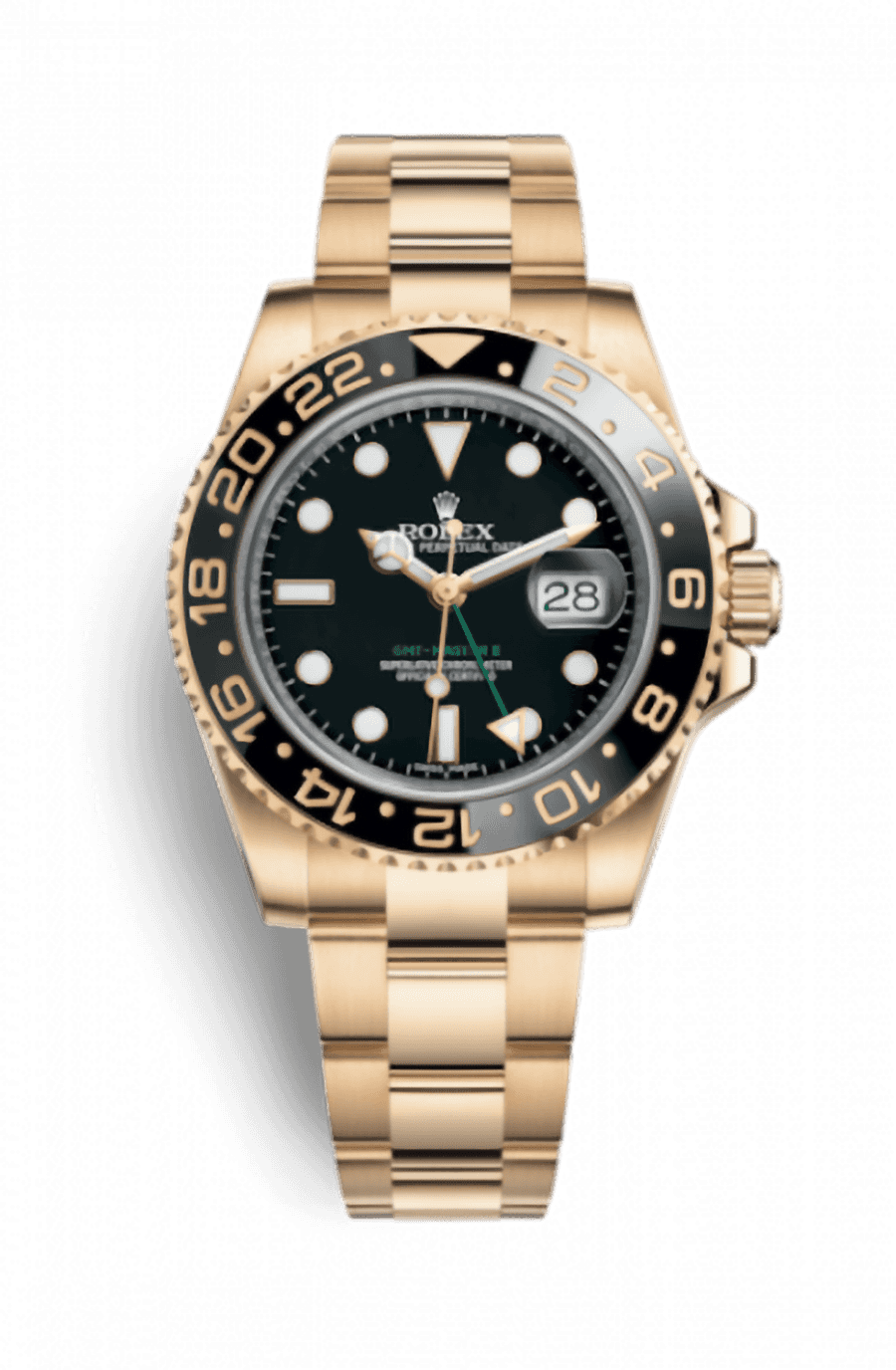 Rolex GMT Master II Yellow Gold 40mm Automatic Oyster Black Dial Yellow / Black Ceramic Bezel - Pre-Owned
Ref. 116718LN-0001