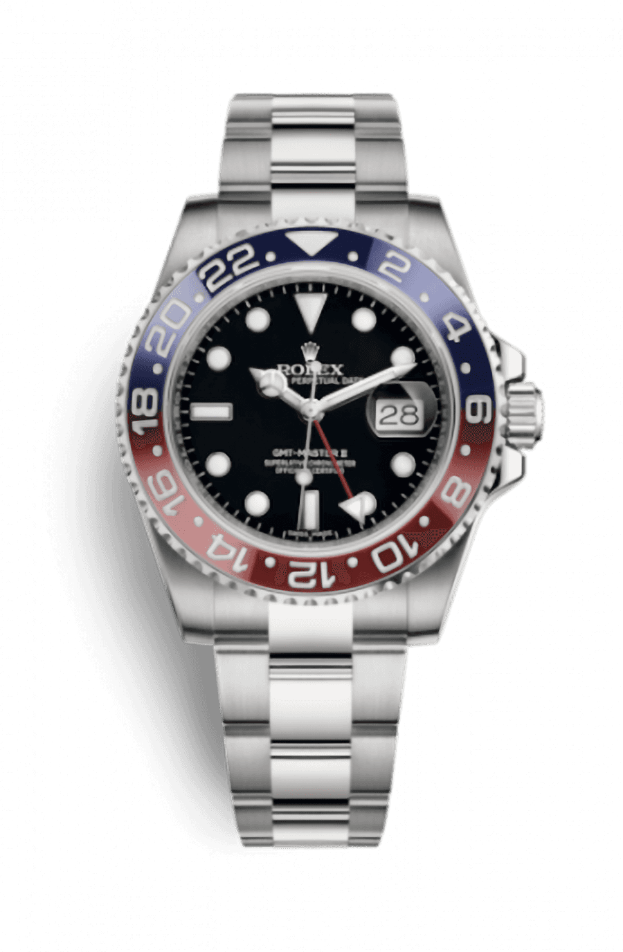 Rolex GMT Master II 'Pepsi' White Gold 40mm Automatic Oyster Black Dial Red and Blue Ceramic Bezel - Pre-Owned
Ref. 116719BLRO-0001