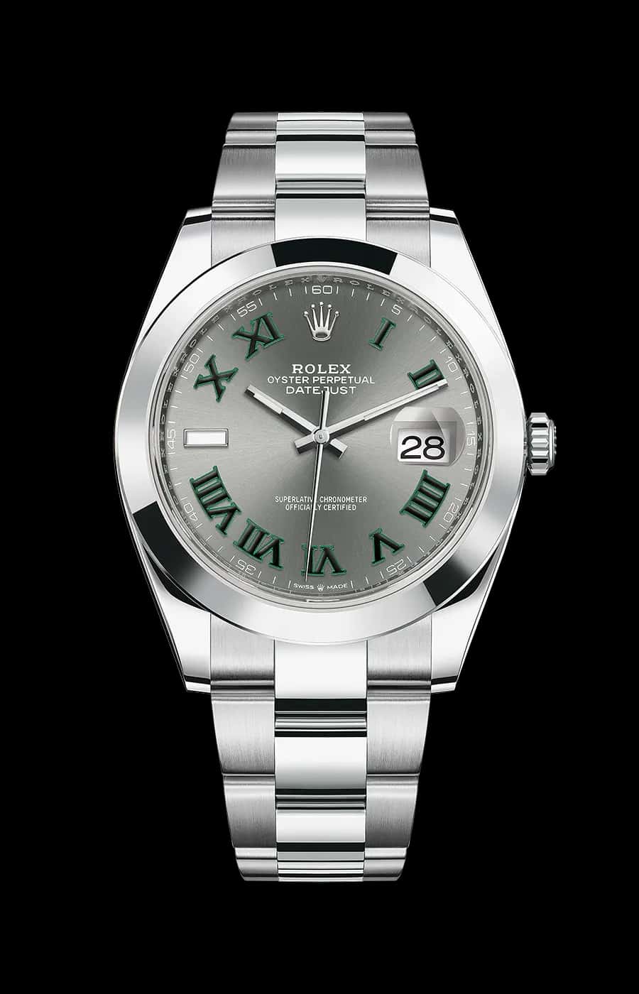 Rolex Datejust 41mm Slate "Wimbledon" Dial Oyster Stainless Steel Ref. 126300-0013