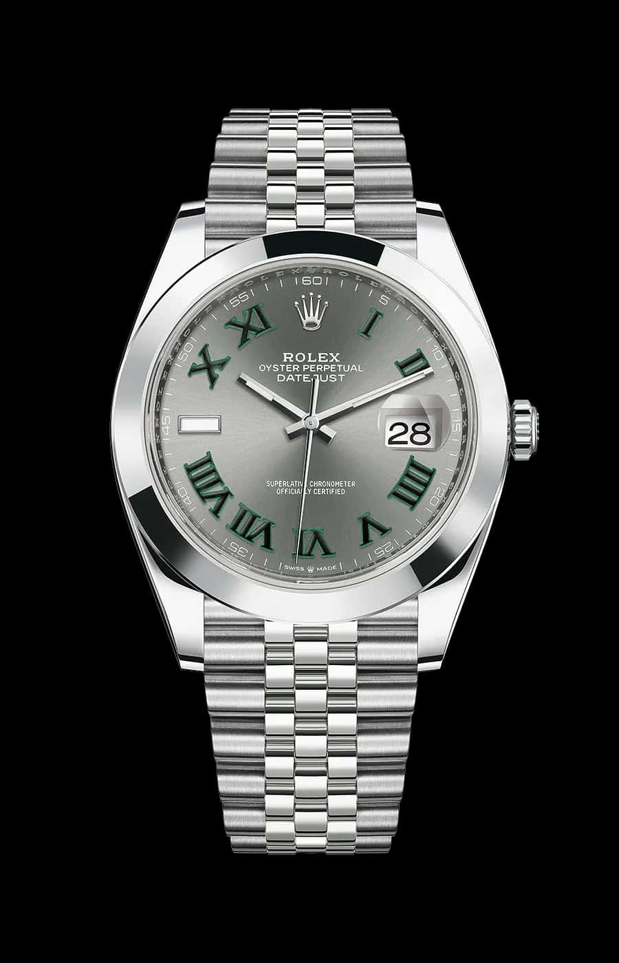 Rolex Datejust 41mm Slate "Wimbledon" Dial Jubilee Stainless Steel Ref. 126300-0014
