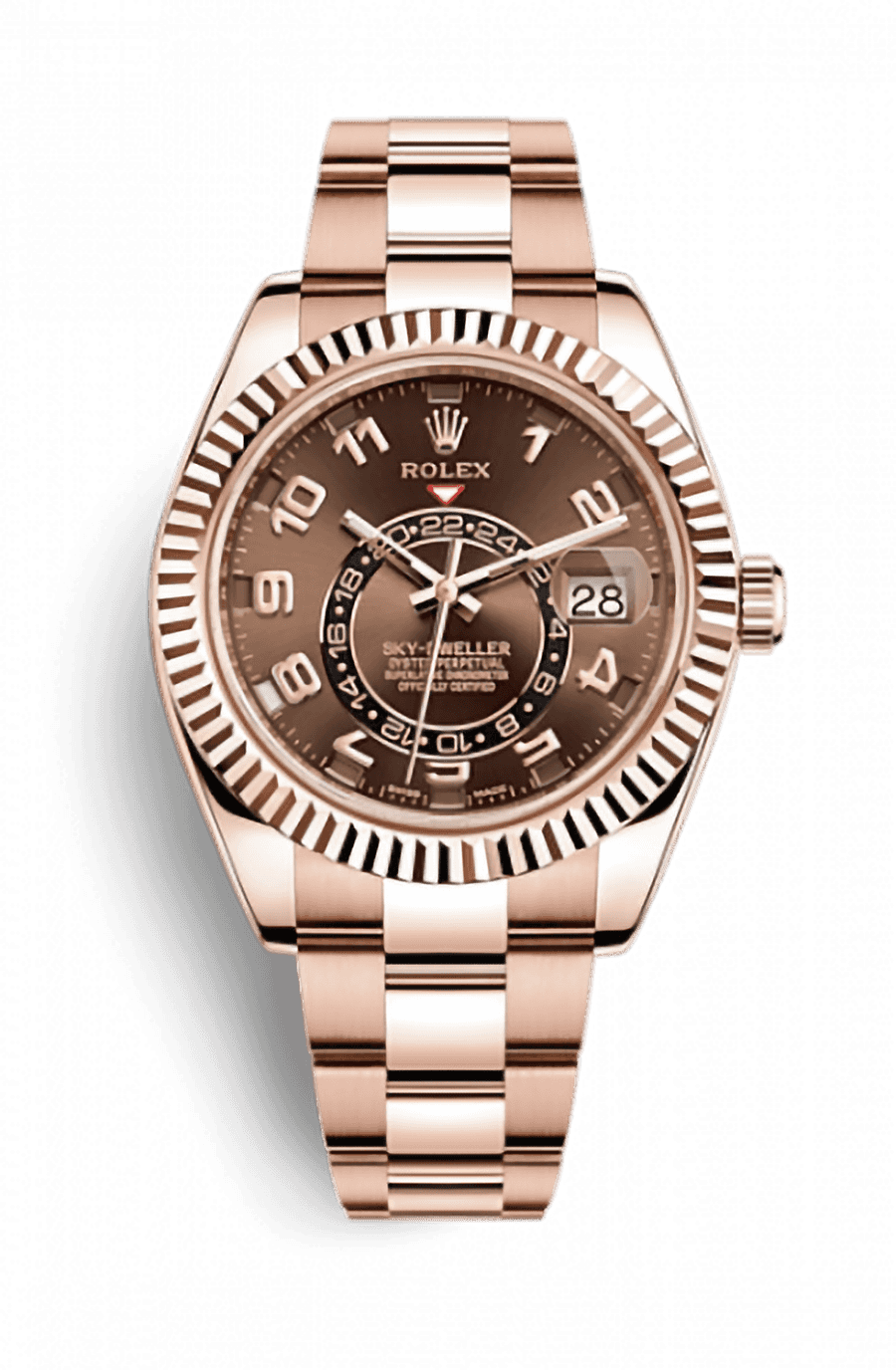 Rolex Sky-Dweller Rose Gold Chocolate Brown Arabic Dial Oyster Fluted Bezel - Pre-Owned
Ref. 326935-0003