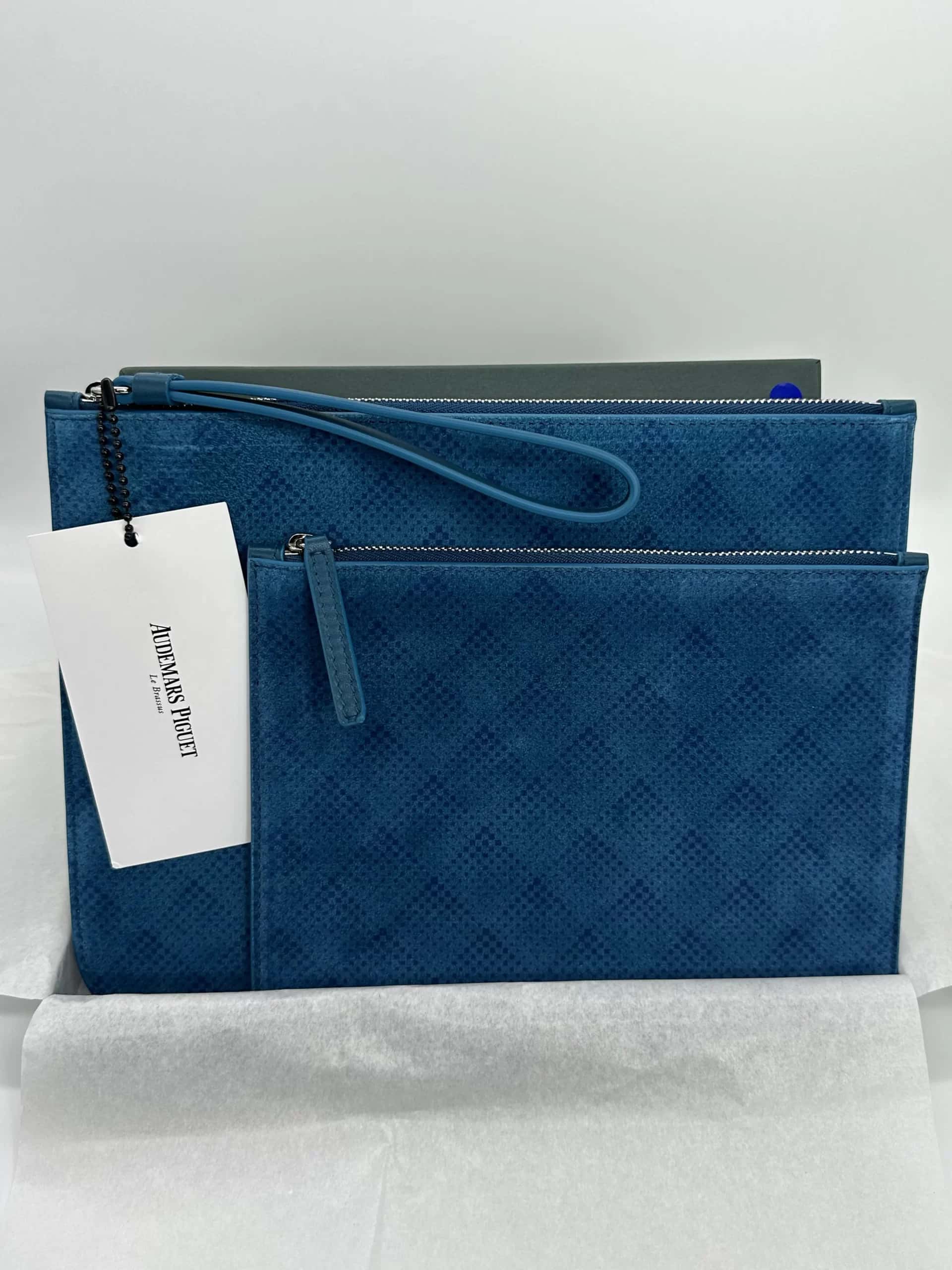 Ultra Rare Audemars Piguet 100% Suede and Genuine Leather Folio Carry Case Pair