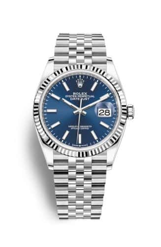 Rolex Datejust 36 Stainless Steel Blue Dial Jubilee Fluted Bezel
Ref. 126234-0017
