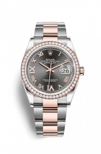 Rolex Datejust 36 Stainless Steel and Rose Gold Rhodium Diamond 6 & 9 Roman Dial Oyster Diamond Bezel
Ref. 126281RBR-0012