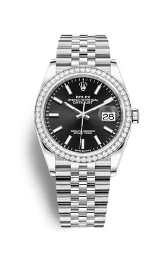 Rolex Datejust 36 Stainless Steel Black Index Dial Jubilee Diamond Bezel
Ref. 126284RBR-0007