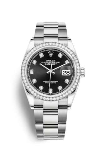 Rolex Datejust 36 Stainless Steel Black Diamond Dial Oyster Diamond Bezel
Ref. 126284RBR-0020
