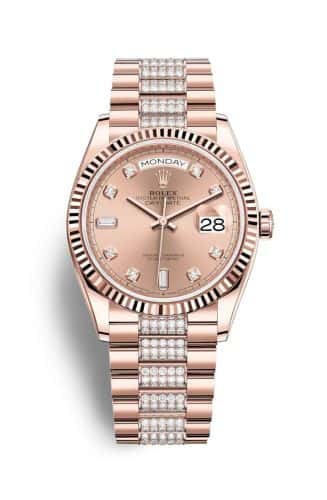 Rolex Day-Date 36mm Rose Gold Pink Diamond Dial Diamond Pave Presidential
Ref. 128235-0019
