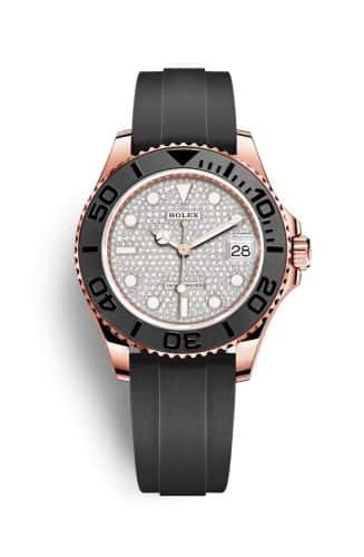Rolex Yacht-Master 37 Oysterflex Rose Gold Diamond Pave Dial Ceramic Bezel
Ref. 268655-0010