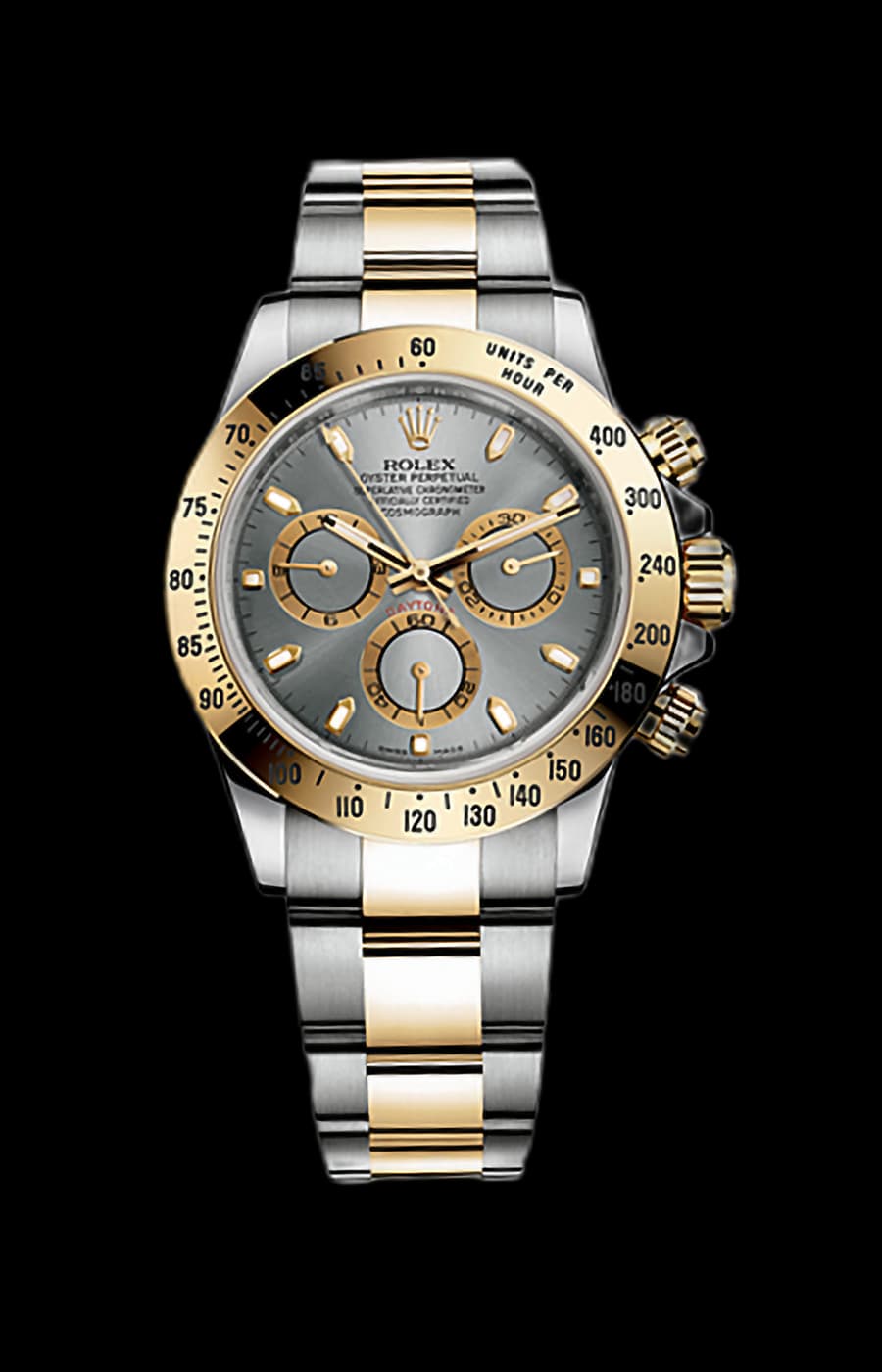 Rolex Cosmograph Daytona Stainless Steel / Yellow Gold Steel Grey Index Dial – Pre-Owned
Ref. 116523-0041