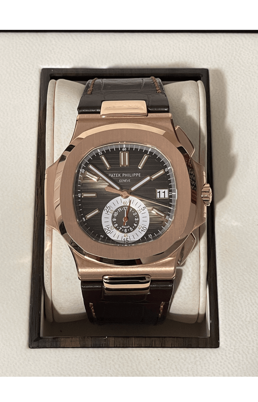 Patek Philippe Nautilus 5980r-001 40.5mm Chocolate Dial Brown Leather 2020 Like New